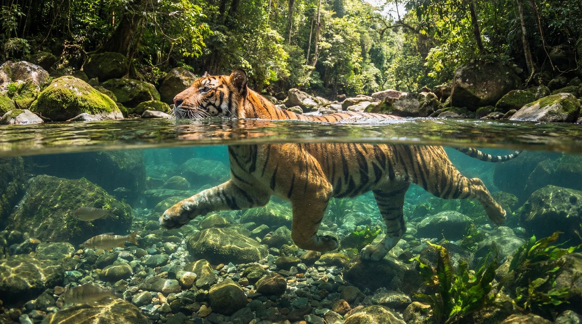 福利导航老虎游泳视频